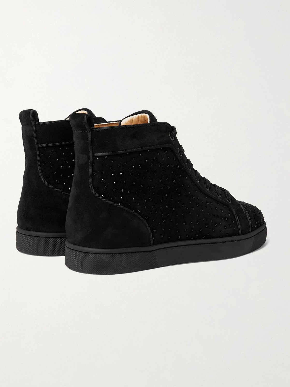 CHRISTIAN LOUBOUTIN - Louis Orlato Rhinestone-Embellished Suede High-Top  Sneakers - Black - EU 41 Christian Louboutin