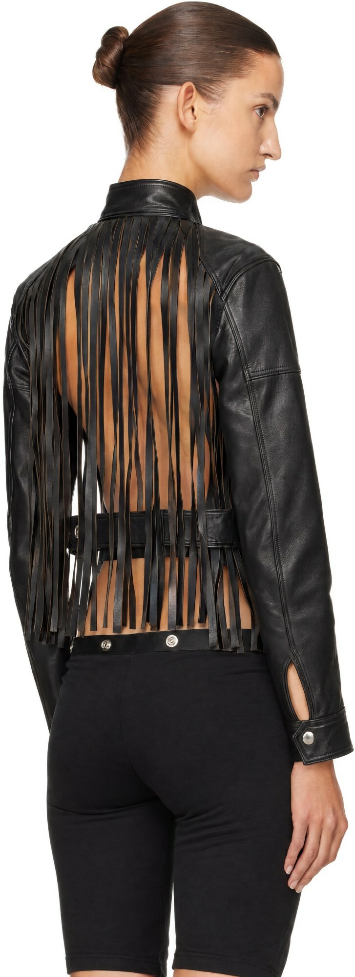 VAQUERA Black Fringe Leather Jacket