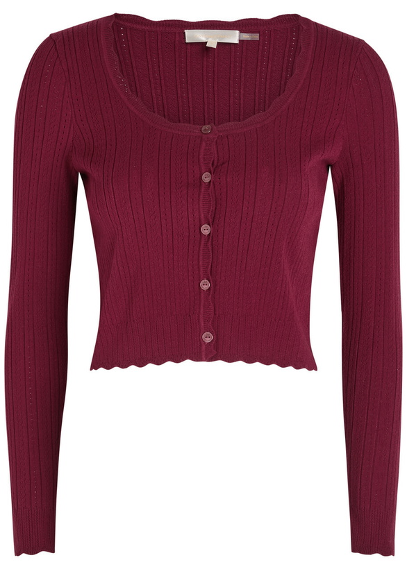 Photo: Loveshackfancy Martti Pointelle-knit Cardigan Burgundy
