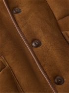 YMC - Brainticket MK1 Leather-Trimmed Shearling Jacket - Brown