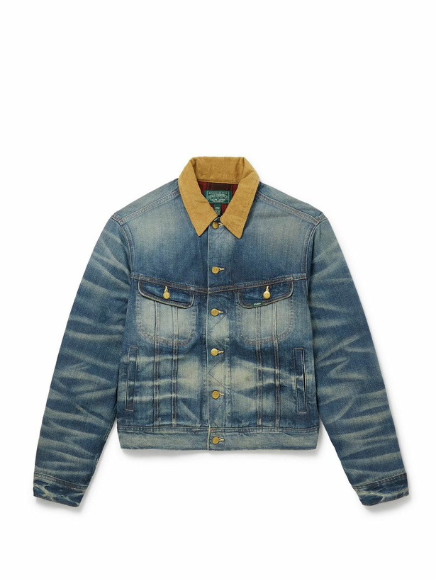 Photo: Polo Ralph Lauren - Polo Country Corduroy-Trimmed Denim Trucker Jacket - Blue