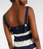 Veronica Beard Ella striped linen-blend midi dress