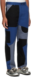 JW Anderson Navy Patchwork Fatigue Trousers