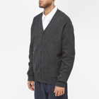 Beams Plus Men's 7G Elbow Patch Cardigan in Charcoal