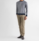 CANALI - Slim-Fit Striped Knitted Sweater - Blue