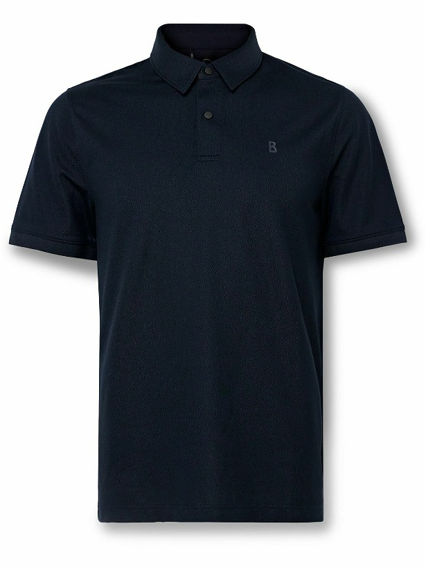 Photo: Bogner - Timo Cotton-Blend Piqué Golf Polo Shirt - Blue