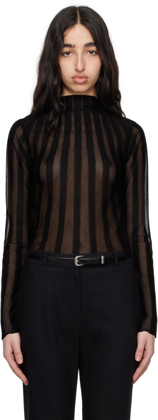 Photo: REMAIN Birger Christensen Black Fine Knit Long Sleeve Top