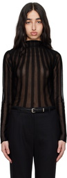 REMAIN Birger Christensen Black Fine Knit Long Sleeve Top