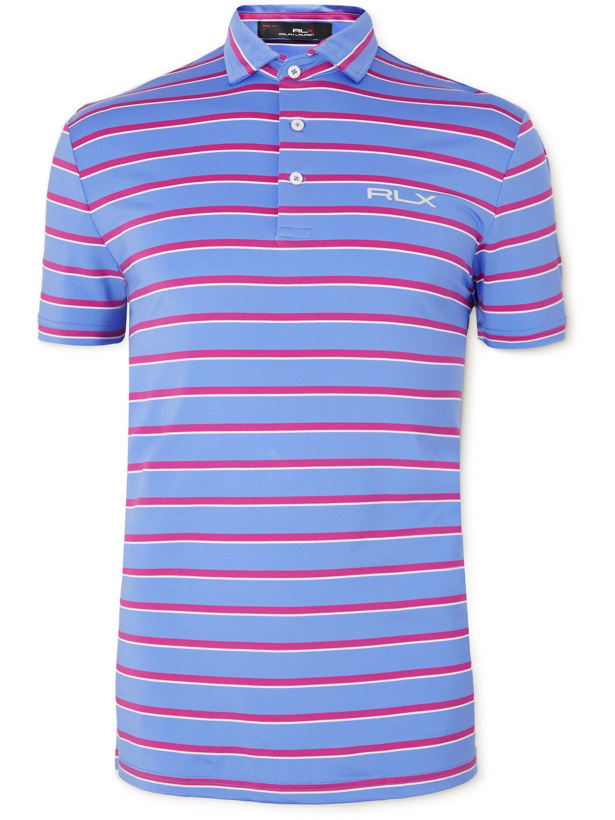 Photo: RLX Ralph Lauren - Striped Recycled Stretch-Jersey Golf Polo Shirt - Blue