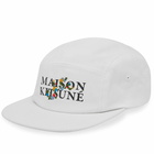 Maison Kitsuné Men's Flowers 5 Panel Cap in White