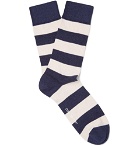 Oliver Spencer Loungewear - Lee Striped Stretch Cotton-Blend Socks - Navy