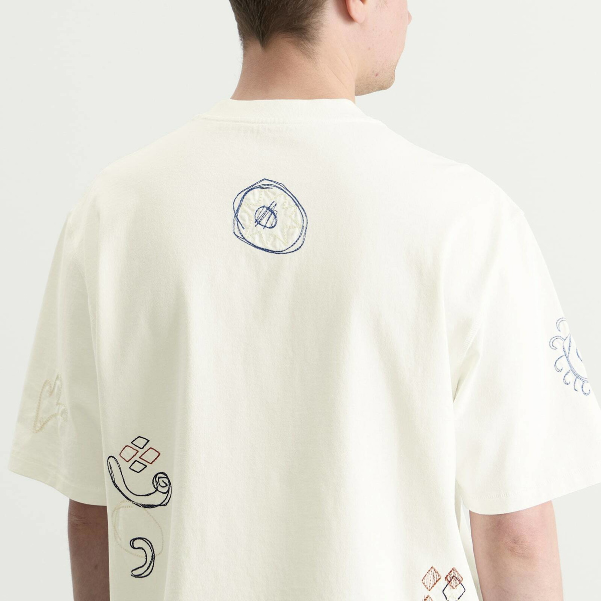Wax London Men's Milton Sun Doodle T-Shirt in Ecru/Multi