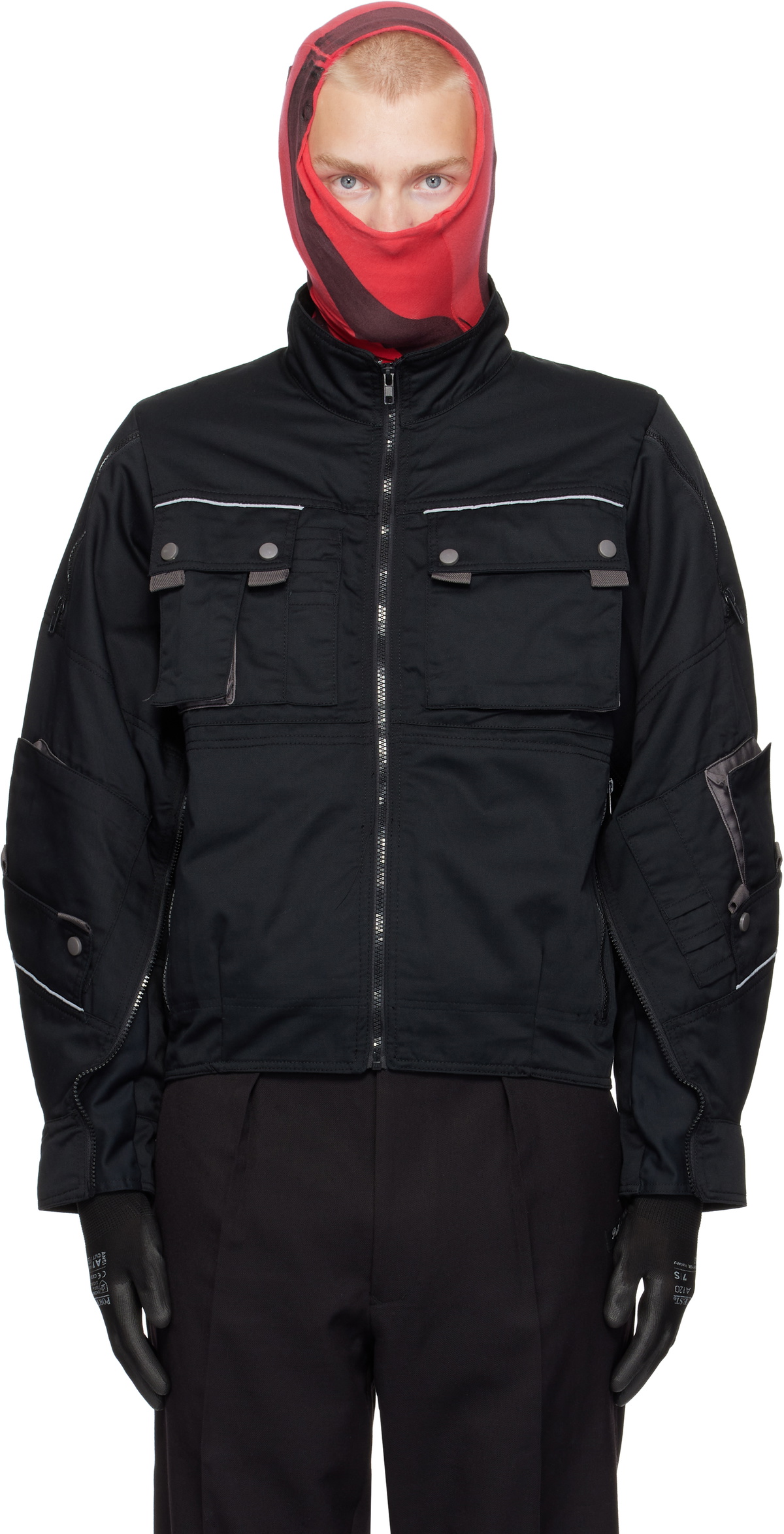 Prototypes Black Trackpant Coach Parka Jacket PROTOTYPES
