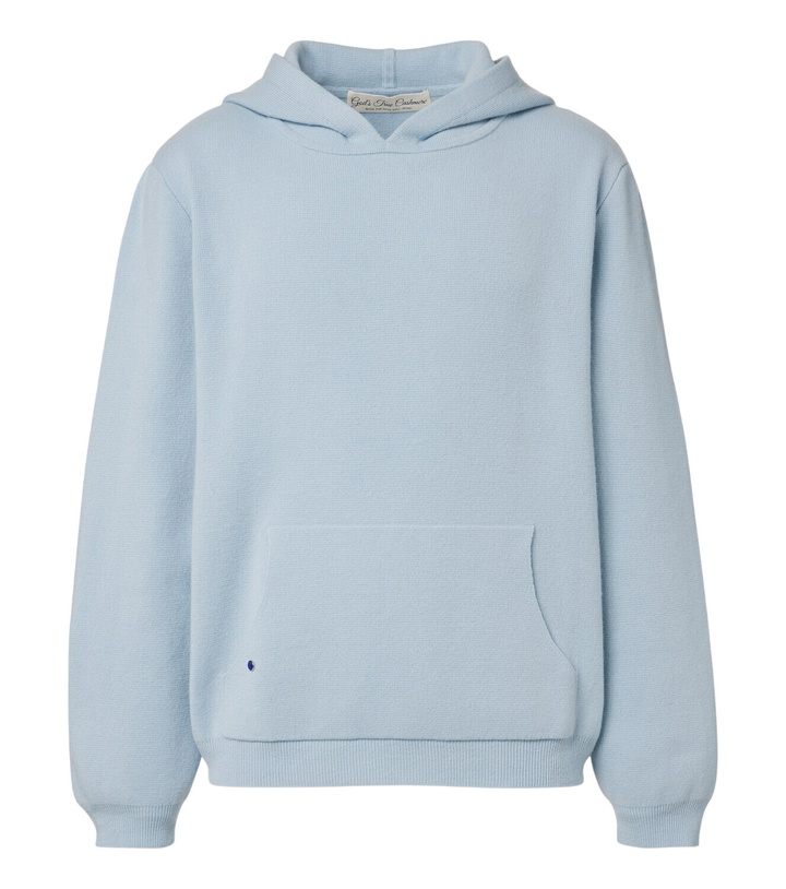 Photo: God's True Cashmere Cashmere hoodie with lapis lazuli