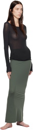 SKIMS SSENSE Exclusive Black Sheer Modal Long Sleeve Boat Neck T-shirt