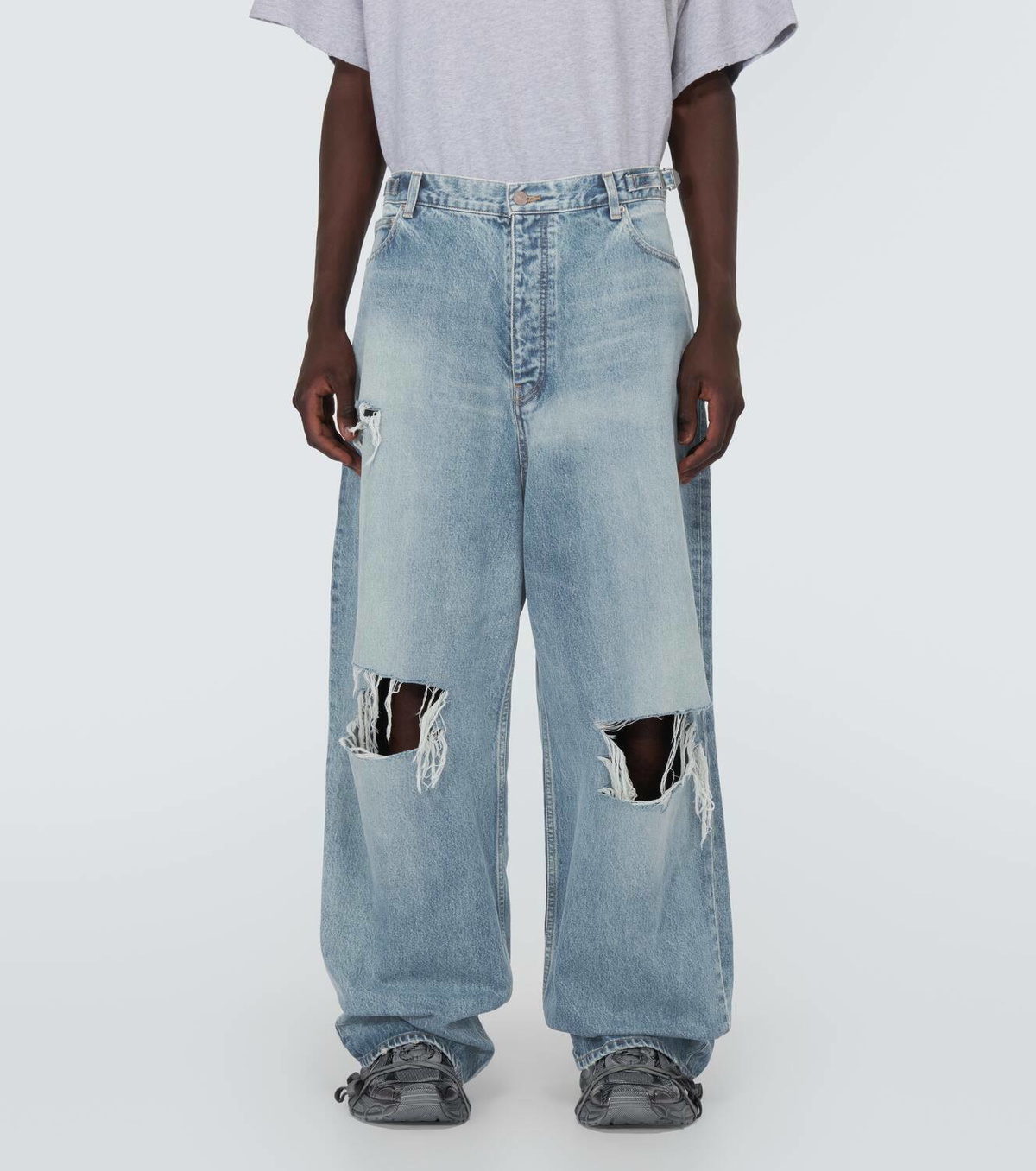 Balenciaga Distressed wide-leg jeans