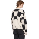 Rhude Black and White Check Hand-Knit Sweater