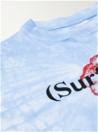 Stockholm Surfboard Club - Logo-Print Tie-Dyed Cotton-Jersey T-Shirt - Blue