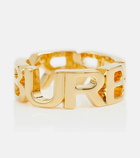 Burberry - Gold-plated brass logo ring