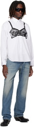 VAQUERA White Trompe L'oeil Bra Button Down Shirt