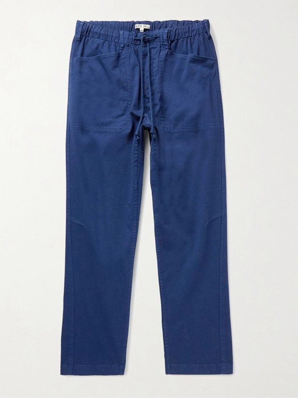 Photo: ALEX MILL - Cotton-Blend Twill Drawstring Trousers - Blue