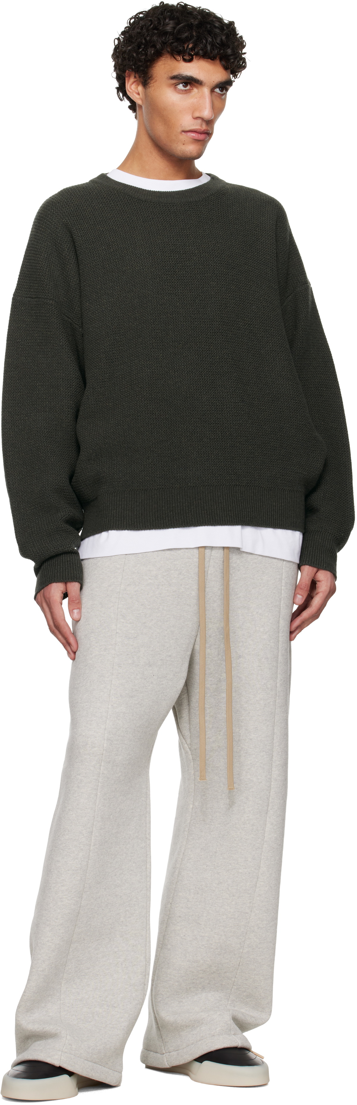 Fear of God Khaki Racked Rib Crewneck Sweater