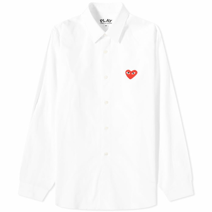 Photo: Comme des Garçons Play Men's Red Heart Basic Shirt in White/Red