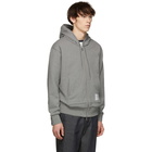 Thom Browne Grey Center-Back Stripe Loopback Hoodie