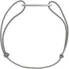 Le Gramme Grey & Silver 'Le 1.7 Grammes' Punched Cord Bracelet