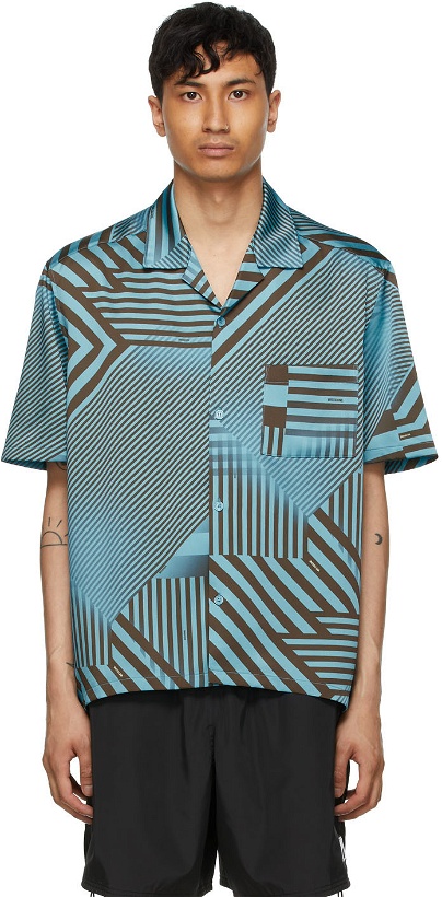 Photo: We11done Blue Geometric Print Short Sleeve Shirt