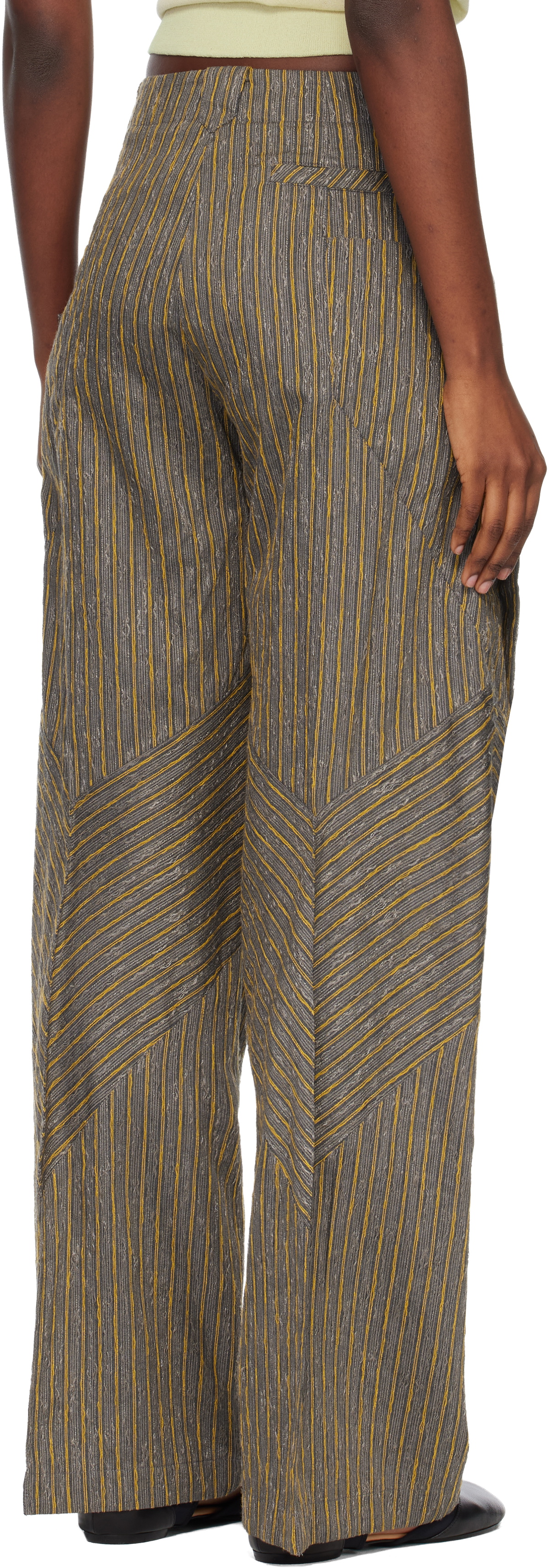 Kiko Kostadinov Gray & Yellow Centennial Trousers