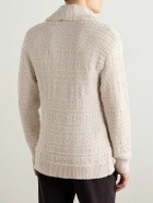 Ralph Lauren Purple label - Shawl-Collar Textured Cotton and Wool-Blend Cardigan - Neutrals