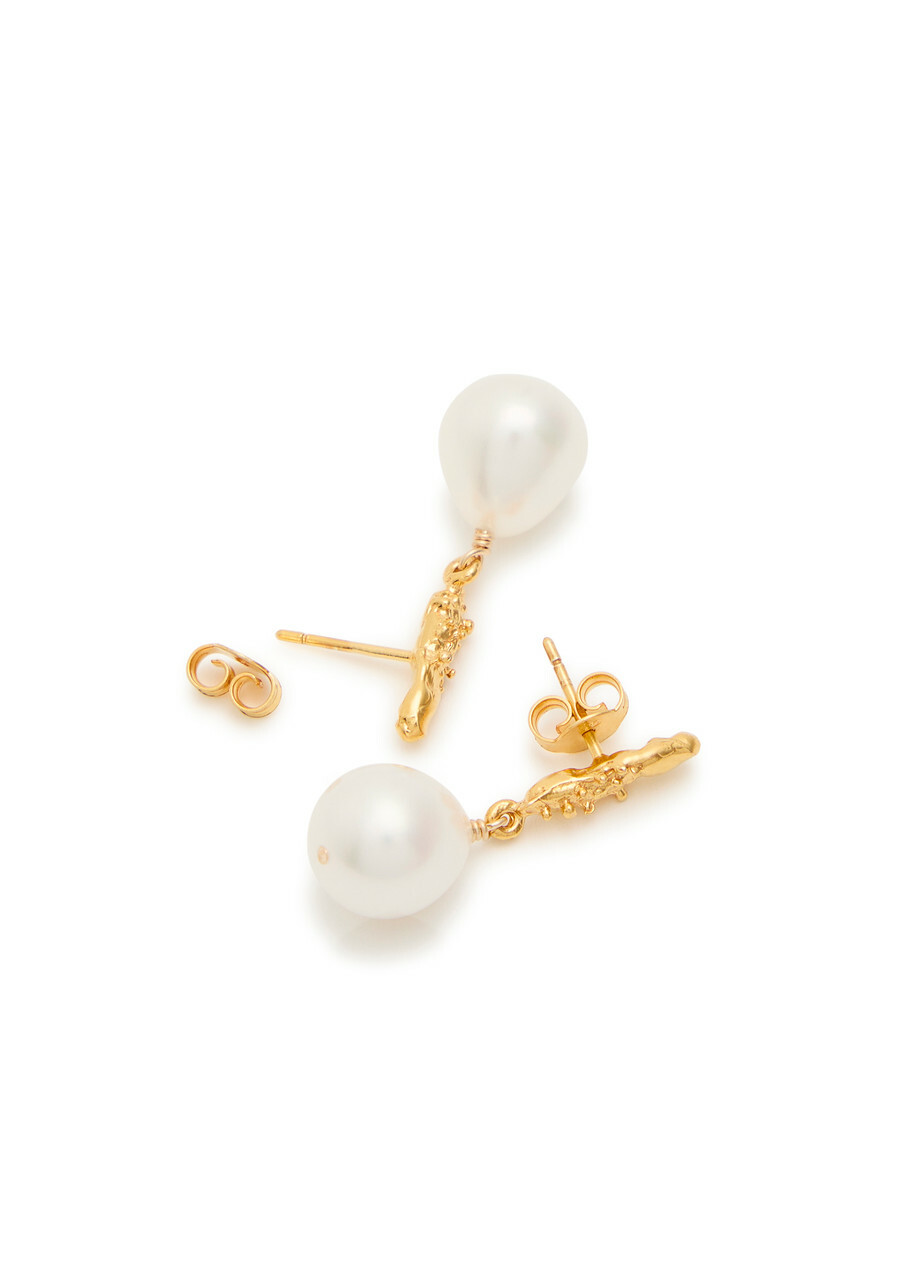 Alighieri Lustre of Moon Pearl 24kt Gold-plated Drop Earrings - One Size