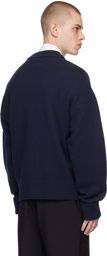 AMI Paris Navy Ami de Cœur Cardigan