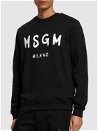 MSGM - Logo Print Brushed Cotton Sweatshirt