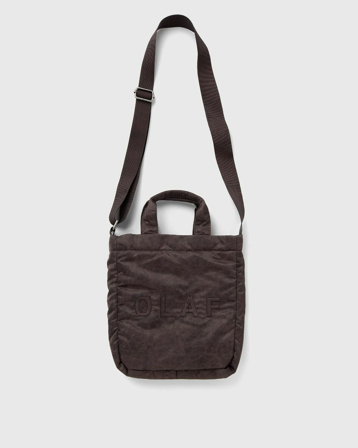 ØLÅF NYLON MINI TOTE Brown Womens Messenger & Crossbody Bag