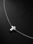 Mateo - Suspended Cross Rhodium-Plated Pendant Necklace