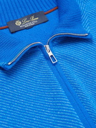 Loro Piana - Roadster Slim-Fit Striped Cashmere Half-Zip Sweater - Blue