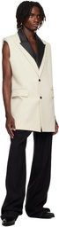 Jean Paul Gaultier SSENSE Exclusive Beige & Black Double Layer Sleeveless Blazer