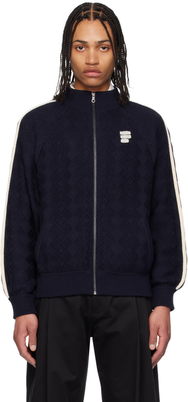 Photo: RICE NINE TEN Navy Knitted Training Track Jacket