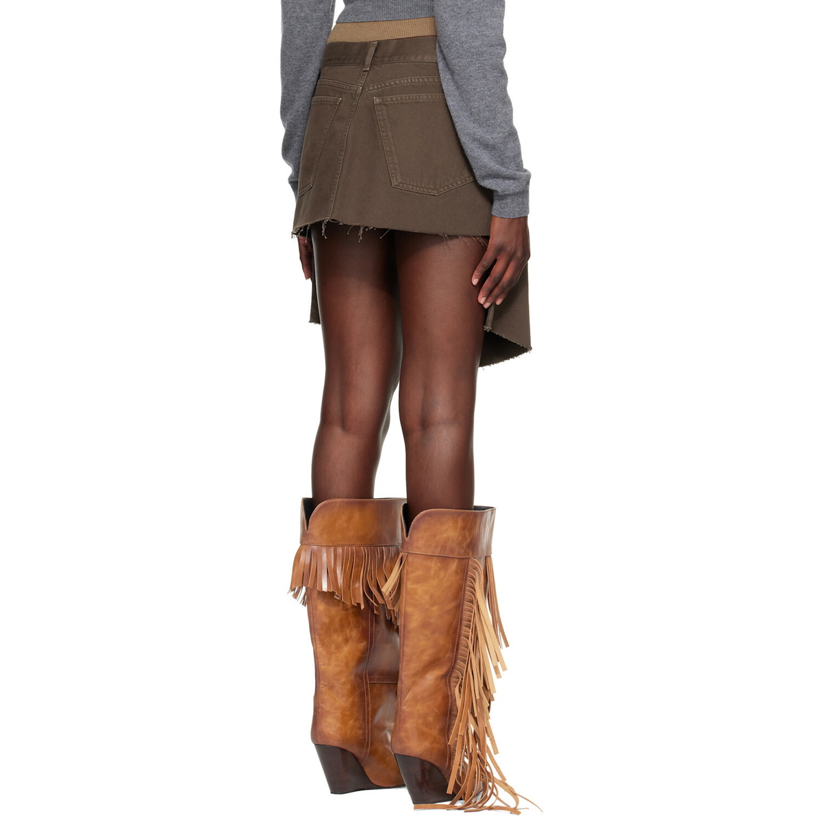 August Barron Brown Display Denim Skirt