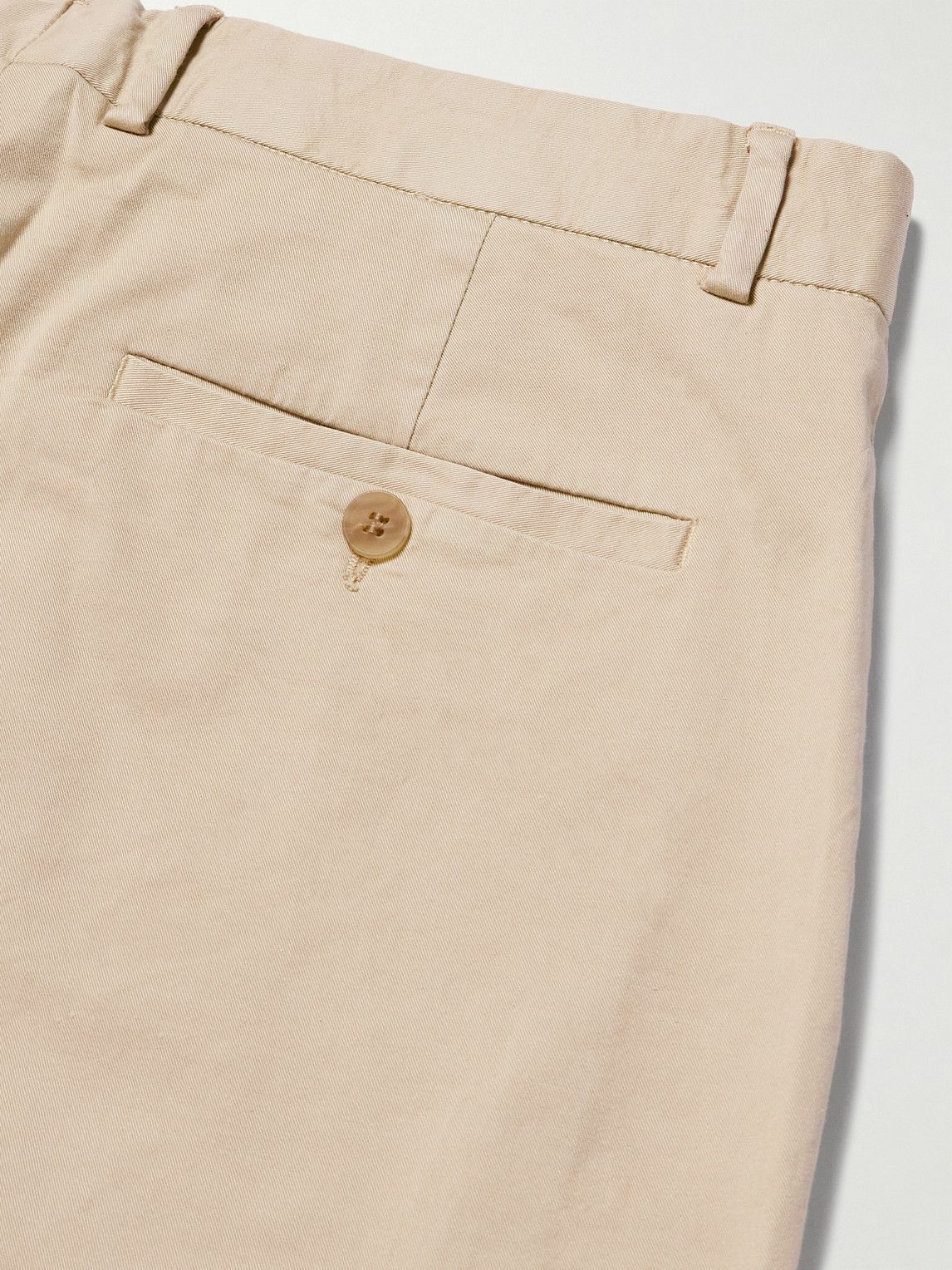 Sunspel - Straight-Leg Cotton-Blend Twill Chinos - Neutrals
