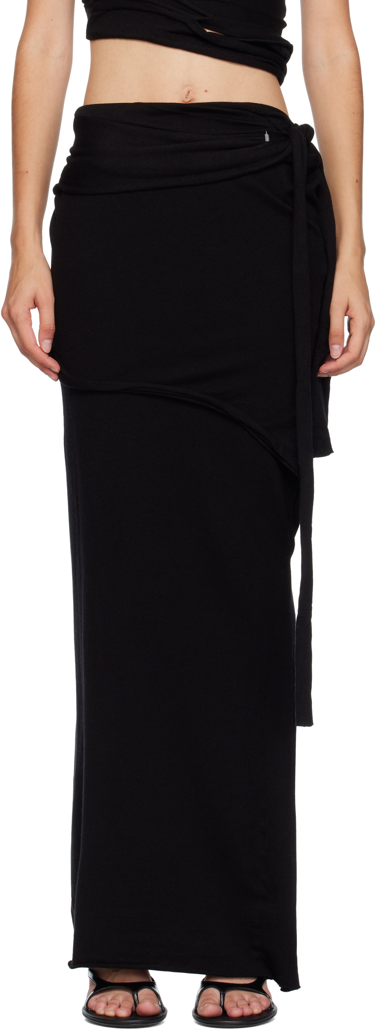 Ottolinger Black Lounge Drape Maxi Skirt