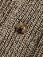 Boglioli - Shawl-Collar Ribbed Cotton Cardigan - Brown