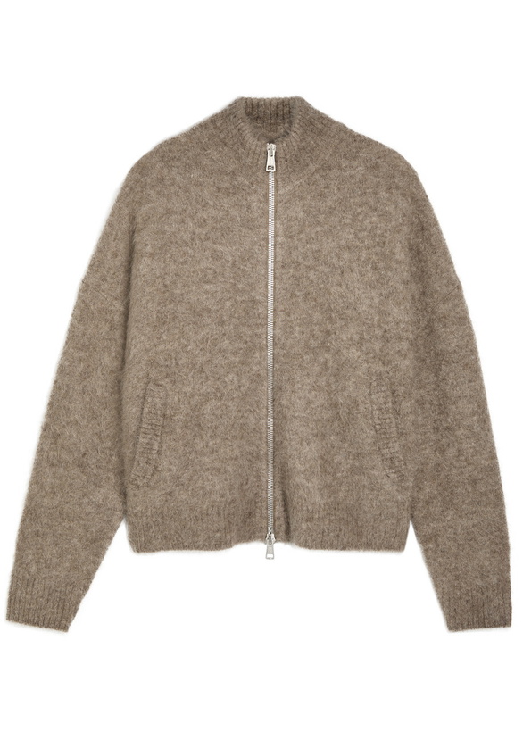 Photo: Picante Zip Through Alpaca-blend Jumper Brown