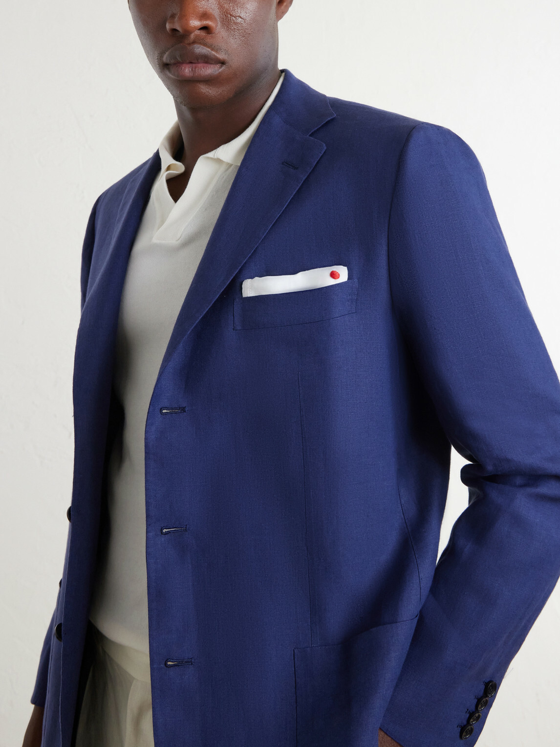 Kiton - Linen Blazer - Blue