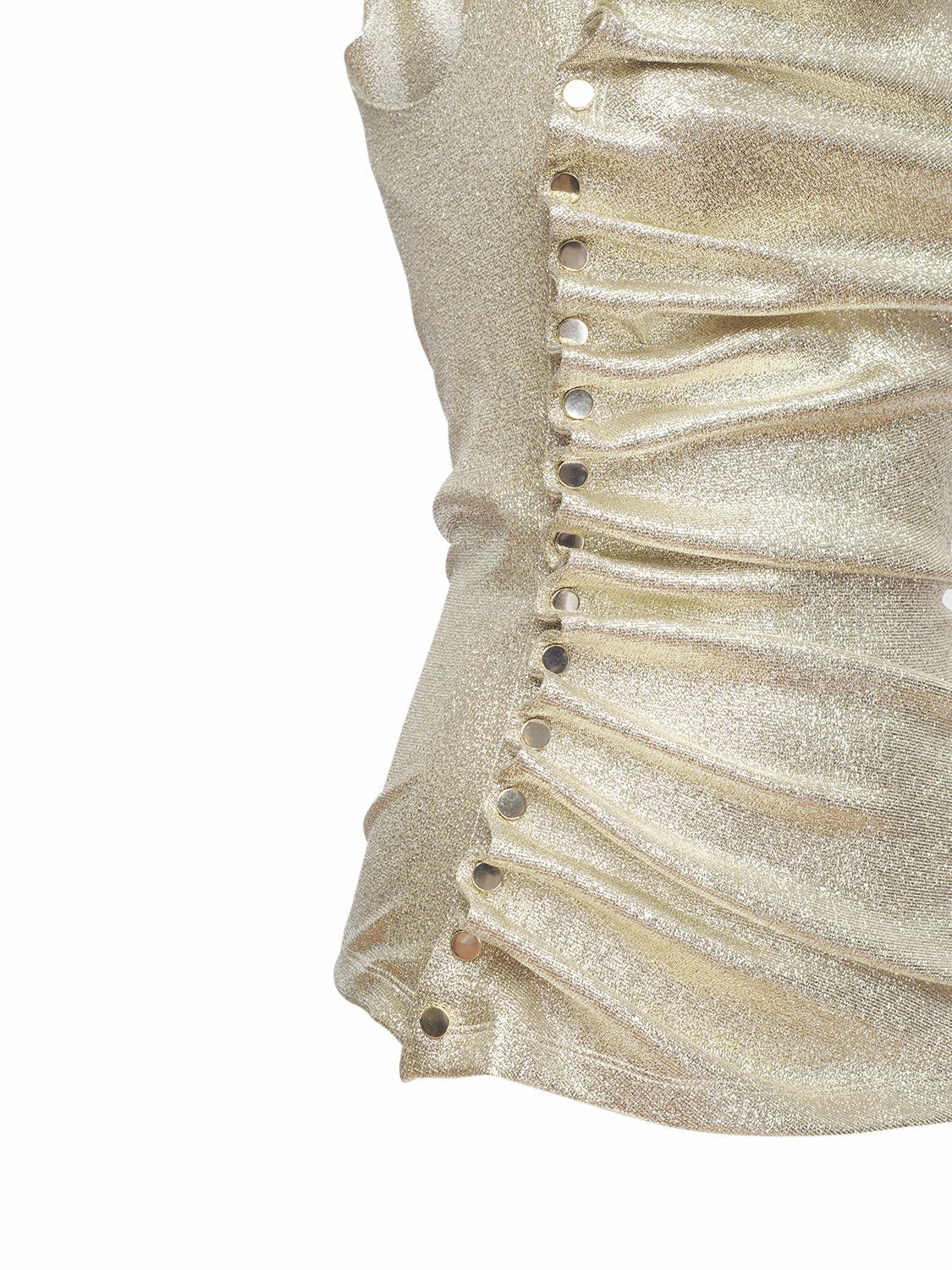 RABANNE Ruched Stretch Lurex Jersey Top