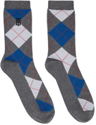 Burberry Grey Argyle Intarsia Socks