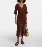 Anna Kosturova Marissa cotton crochet midi dress