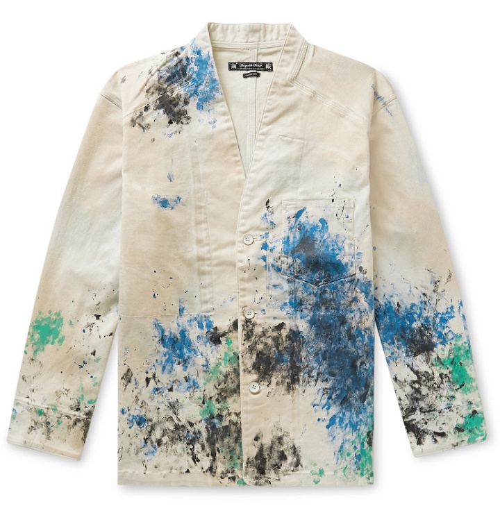 Photo: Sasquatchfabrix. - Paint-Splattered Cotton-Blend Twill Jacket - White